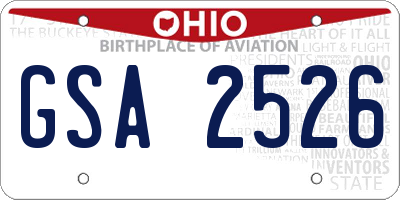 OH license plate GSA2526