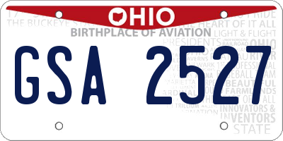 OH license plate GSA2527