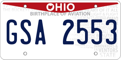 OH license plate GSA2553