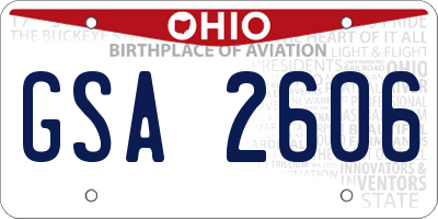 OH license plate GSA2606