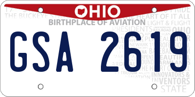 OH license plate GSA2619