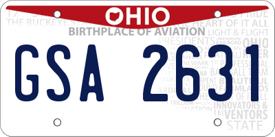 OH license plate GSA2631