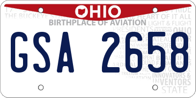 OH license plate GSA2658