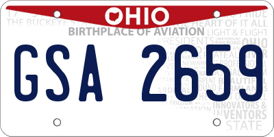 OH license plate GSA2659