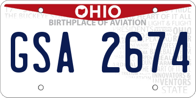 OH license plate GSA2674