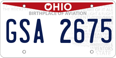 OH license plate GSA2675