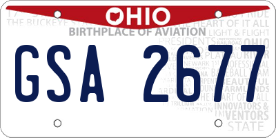 OH license plate GSA2677