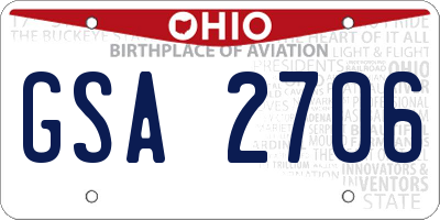 OH license plate GSA2706