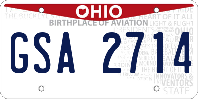 OH license plate GSA2714