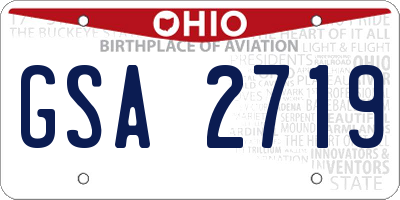 OH license plate GSA2719