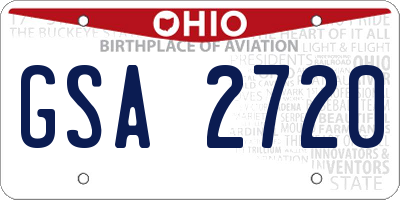 OH license plate GSA2720