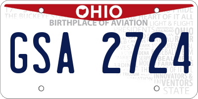 OH license plate GSA2724