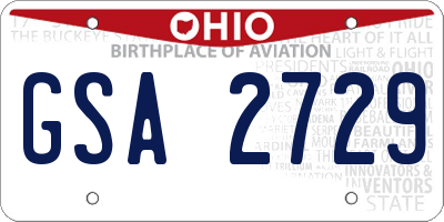 OH license plate GSA2729