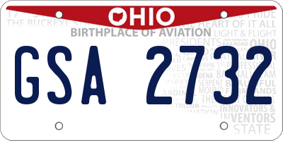 OH license plate GSA2732