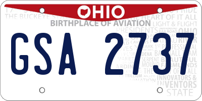 OH license plate GSA2737
