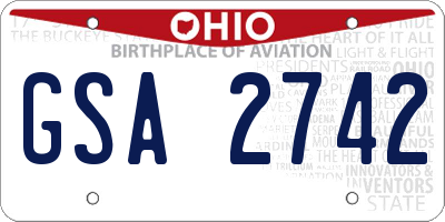 OH license plate GSA2742
