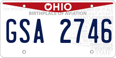 OH license plate GSA2746