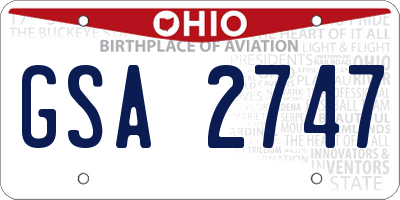 OH license plate GSA2747