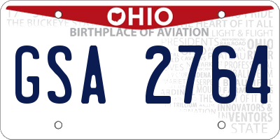 OH license plate GSA2764