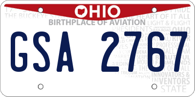 OH license plate GSA2767