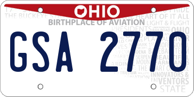 OH license plate GSA2770