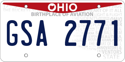 OH license plate GSA2771