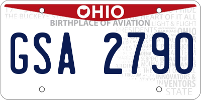 OH license plate GSA2790