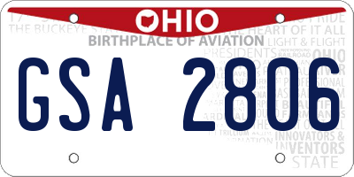 OH license plate GSA2806
