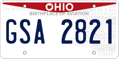 OH license plate GSA2821