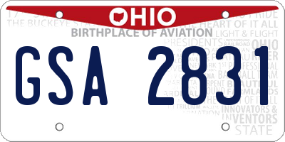 OH license plate GSA2831