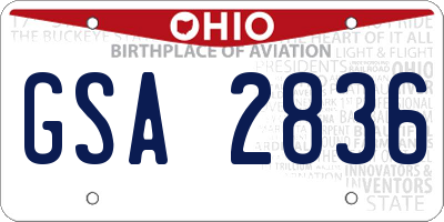 OH license plate GSA2836