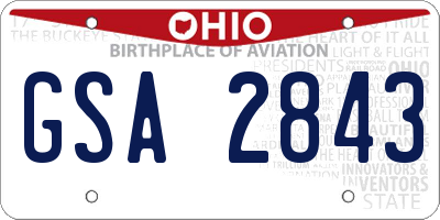 OH license plate GSA2843