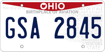 OH license plate GSA2845