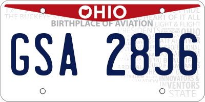 OH license plate GSA2856