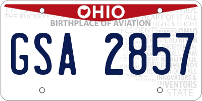 OH license plate GSA2857