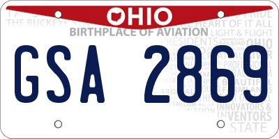 OH license plate GSA2869