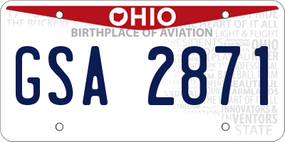 OH license plate GSA2871
