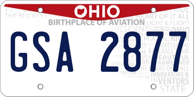 OH license plate GSA2877