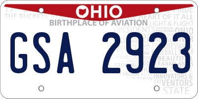 OH license plate GSA2923