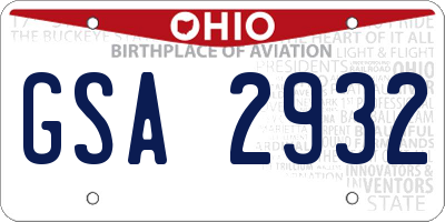OH license plate GSA2932