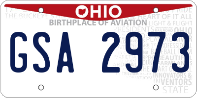 OH license plate GSA2973