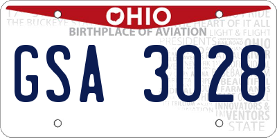 OH license plate GSA3028