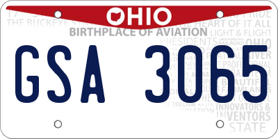 OH license plate GSA3065