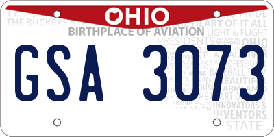 OH license plate GSA3073