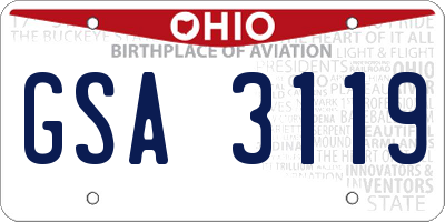 OH license plate GSA3119