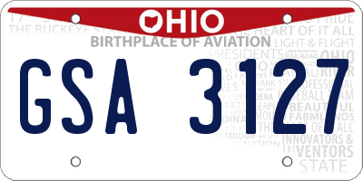 OH license plate GSA3127