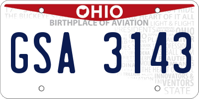 OH license plate GSA3143