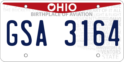 OH license plate GSA3164