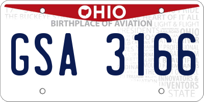 OH license plate GSA3166
