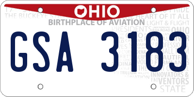OH license plate GSA3183